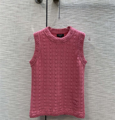 chanel hollow jacquard knitted vest
