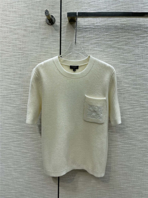 chanel clover pocket sweater