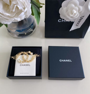 chanel star shooting star double c brooch