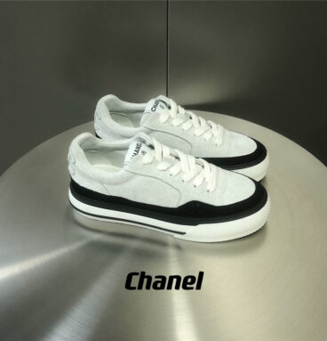 chanel thick sole panda sneakers