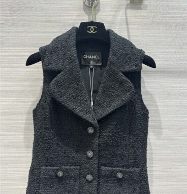chanel soft tweed vest jacket