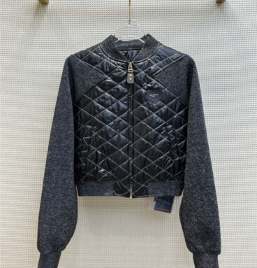 louis vuitton LV diamond patchwork knitted jacket