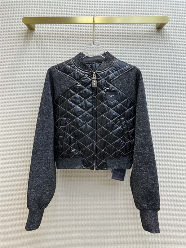 louis vuitton LV diamond patchwork knitted jacket