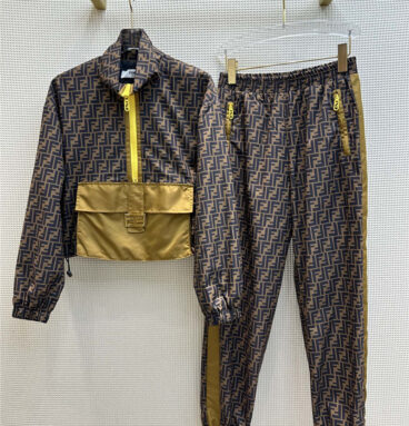 fendi double F all over printed logo suit