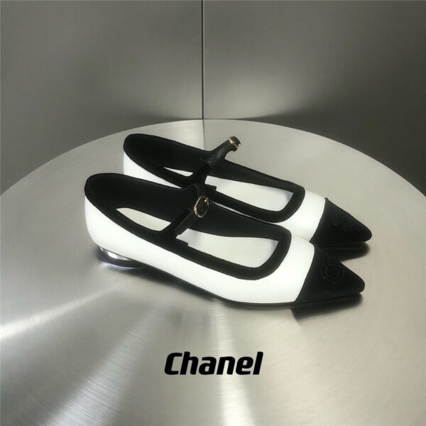 chanel velvet pointed toe mary jane shoes