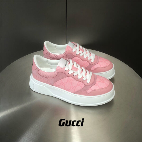 gucci cherry blossom pink thick-soled biscuit shoes