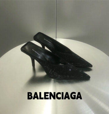 Balenciaga full diamond pointed toe half drag