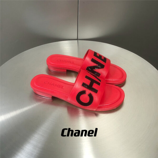chanel candy color letter slippers