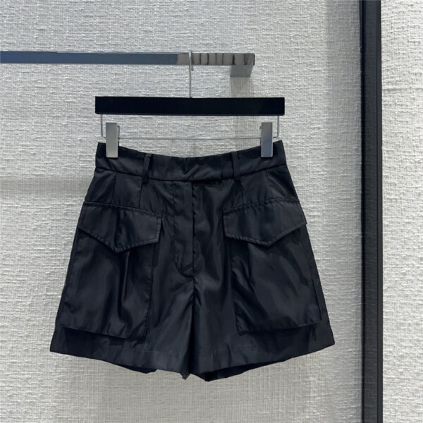 prada work style multi-pocket nylon shorts