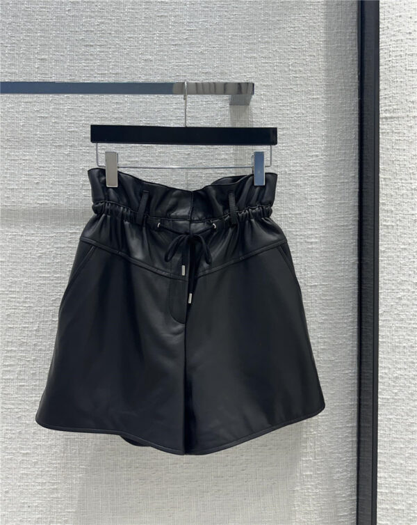 Hermès leather shorts