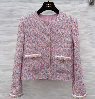 chanel high-grade woolen round neck jacket