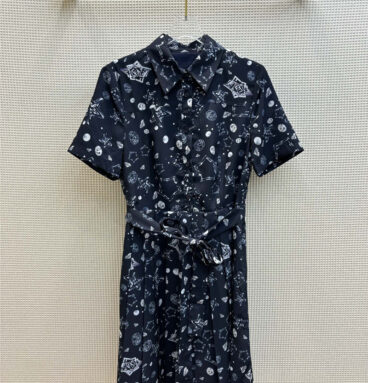 fendi starry sky letter print shirt dress