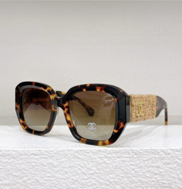 chanel new woven wool square sunglasses