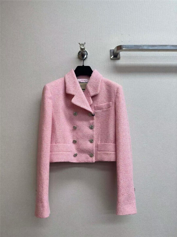 gucci new sequined pink short coat