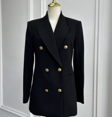 YSL new double-breasted gold button suit jacket