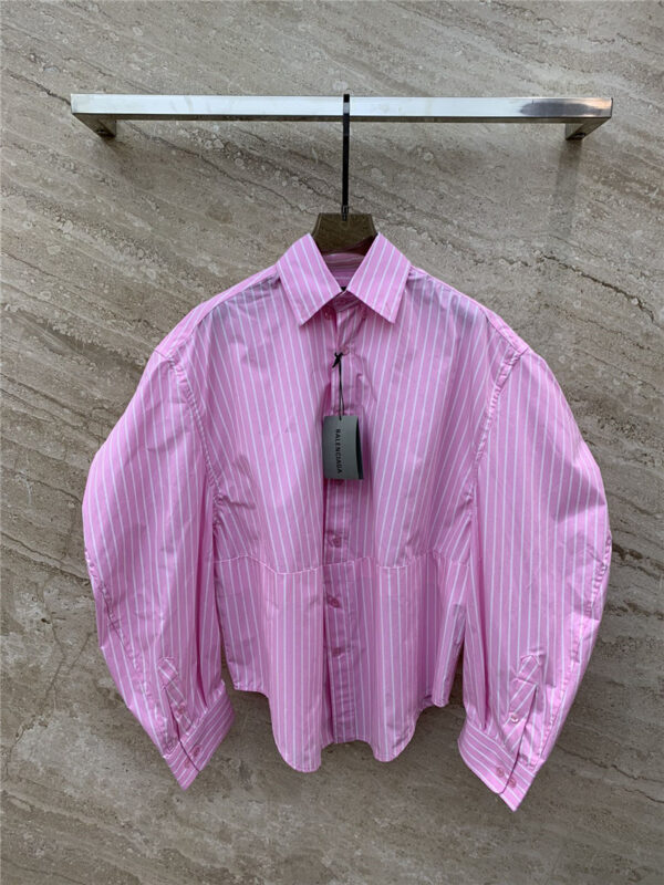 Balenciaga striped loose long-sleeved lapel shirt