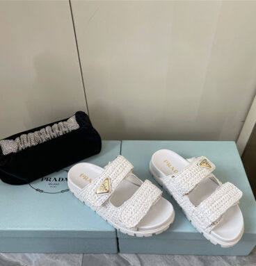 prada new early spring woven slippers