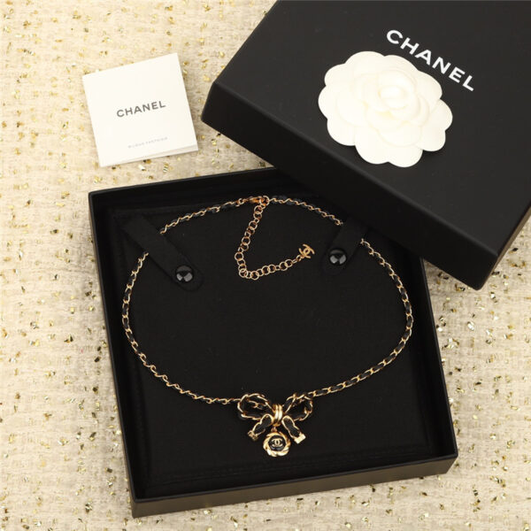 chanel handmade bow necklace