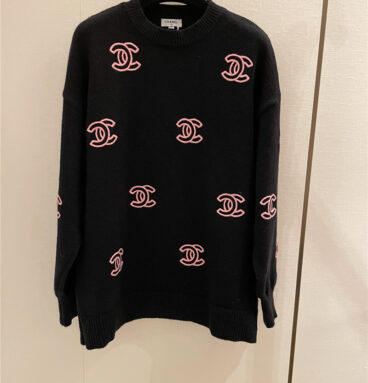 chanel new double C letter logo crew neck sweater