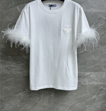 prada feather T-shirt