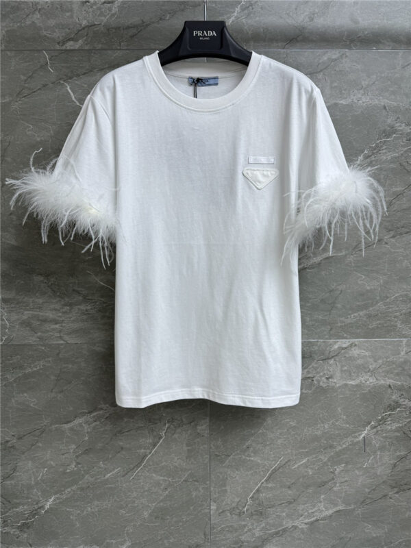 prada feather T-shirt