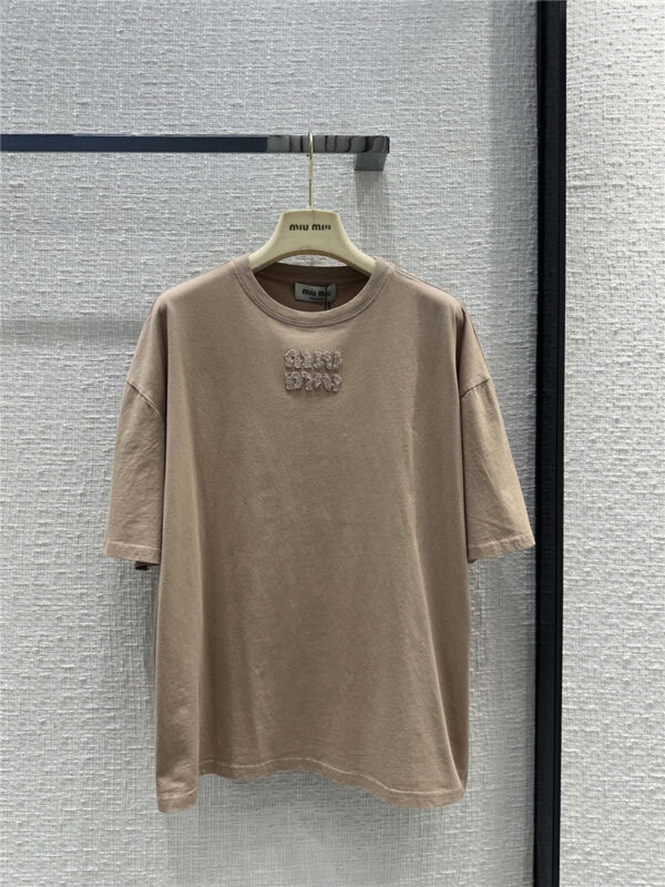 miumiu classy short-sleeved long T-shirt