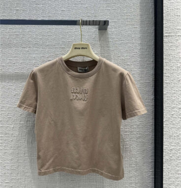 miumiu premium short-sleeved long T-shirt