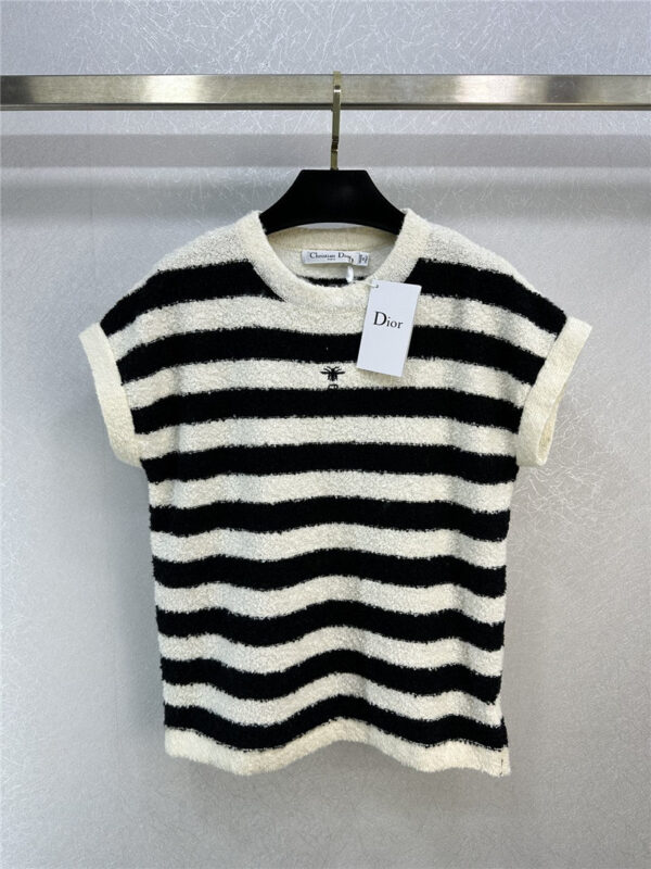 dior new striped knitted vest