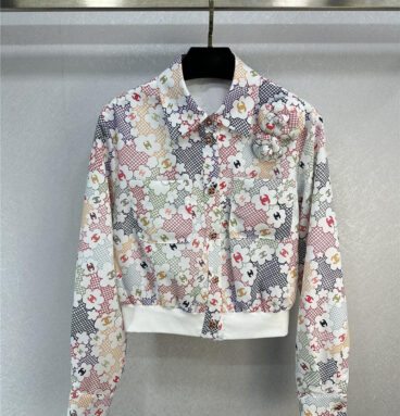 chanel lace embroidered double C waist lapel short jacket