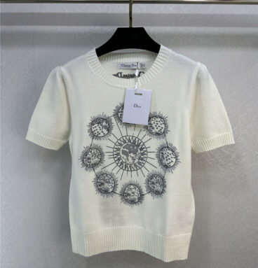 dior crew neck knitted pullover sweater