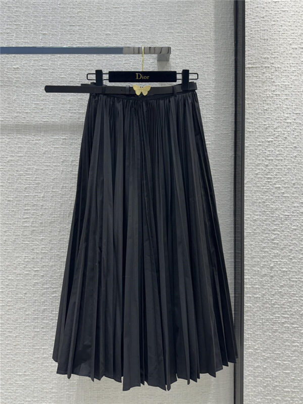 dior cotton pleated long skirt