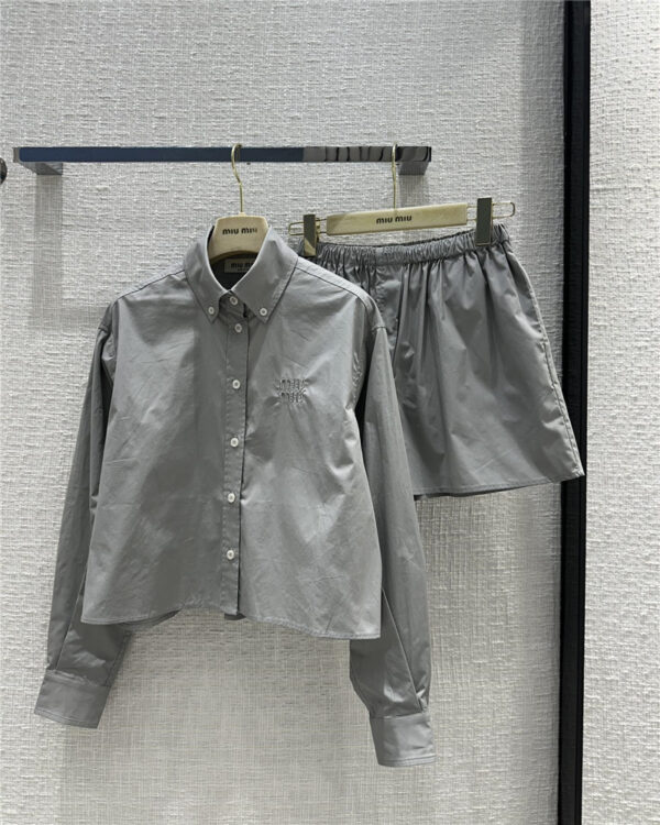 miumiu gray shirt suit