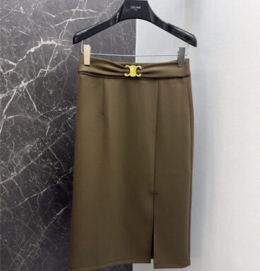 celine hardware-embellished mid-length hip-hugging skirt