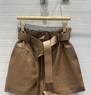 Hermès leather shorts