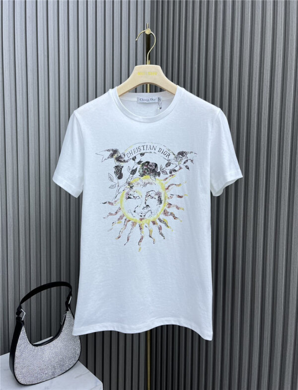 dior round neck sun print T-shirt