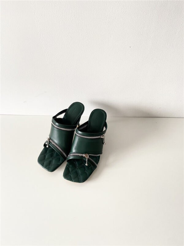 Burberry zipper bell high heel sandals