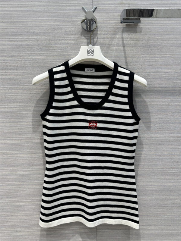 loewe striped knitted vest