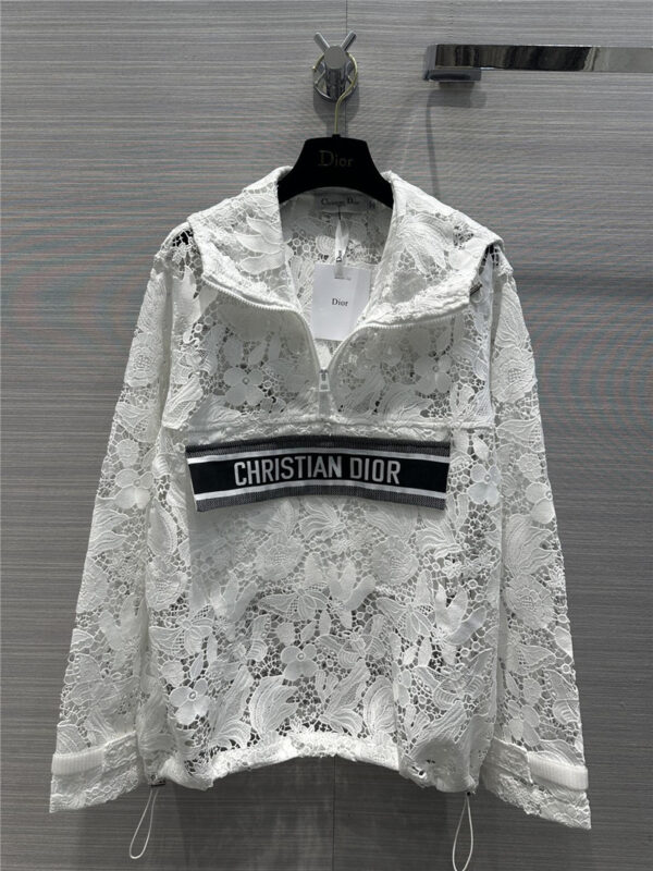 dior water soluble floral fabric hooded jacket
