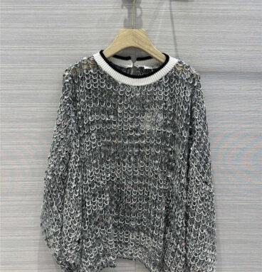 BC fish scale sequined knit top