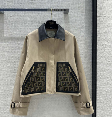 fendi lapel jacket windbreaker small coat
