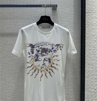 dior tie-dye art positioning printed T-shirt