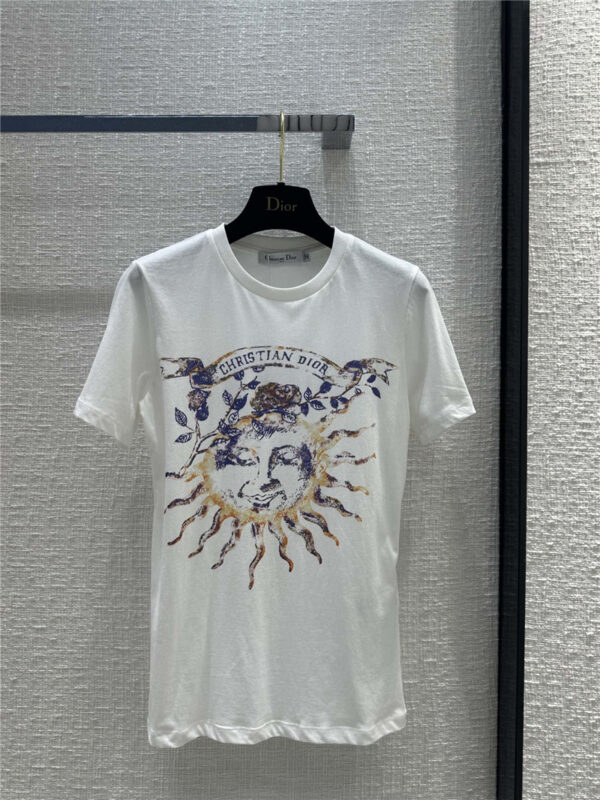 dior tie-dye art positioning printed T-shirt