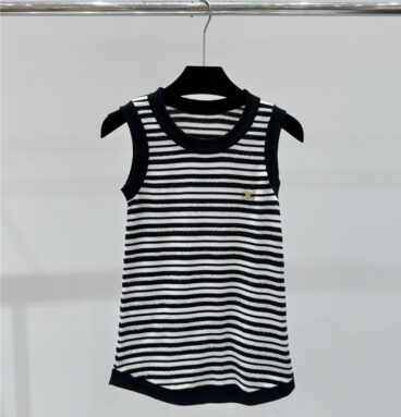 celine contrast striped knitted camisole