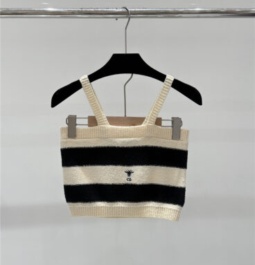 dior embroidered little bee retro knitted camisole
