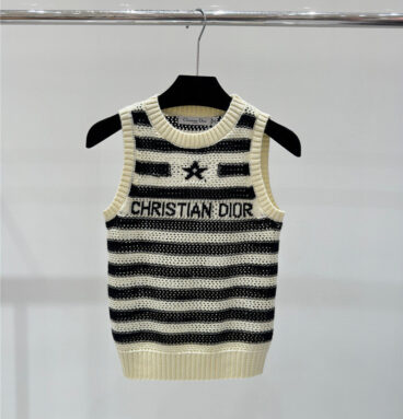 dior striped knitted vest