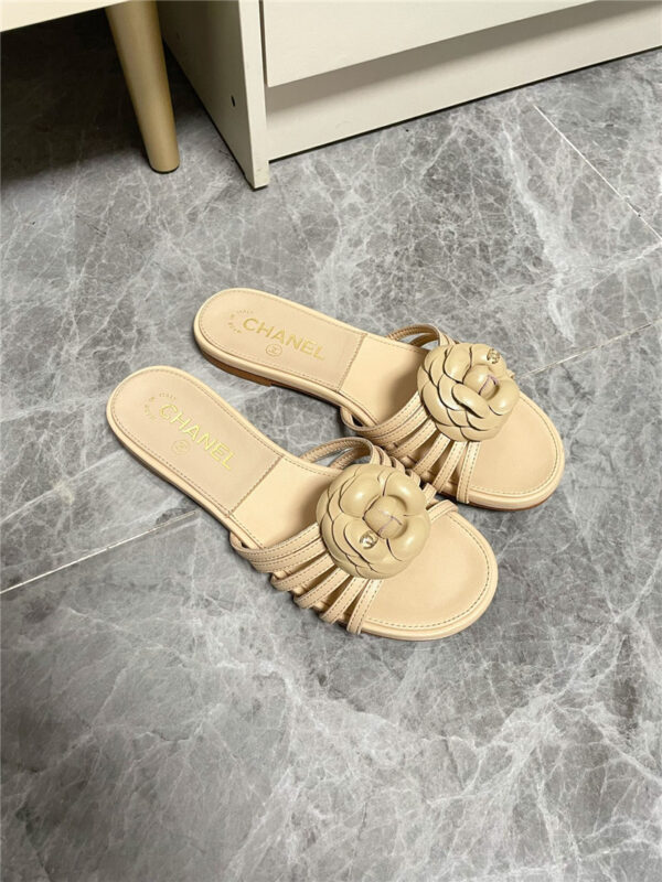 chanel new camellia slippers sandals