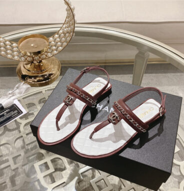 chanel pearl thong sandals