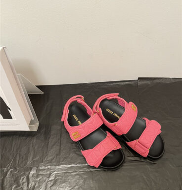 miumiu pleated Velcro sandals