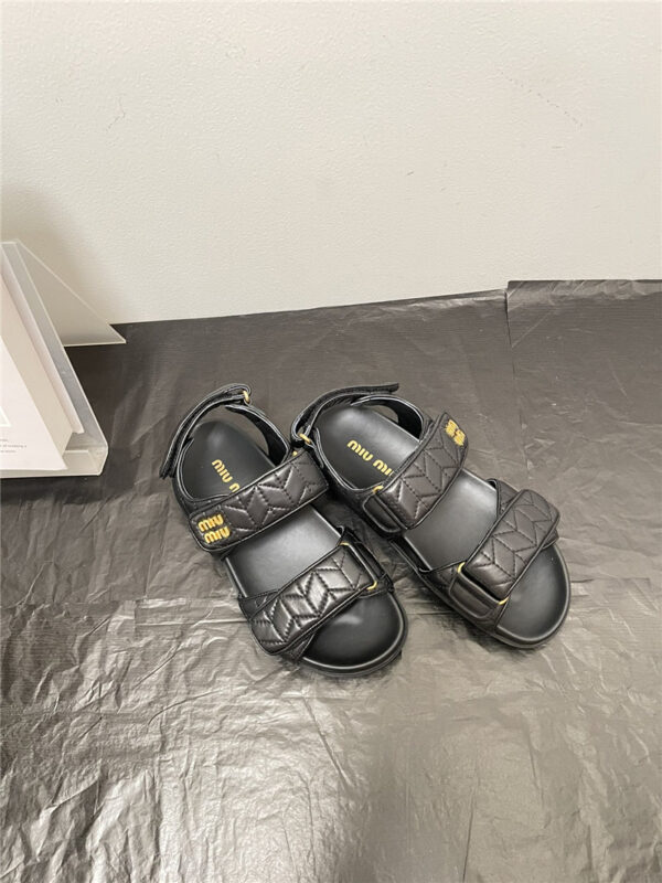 miumiu pleated Velcro sandals