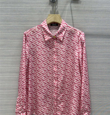 versace color printed silk shirt